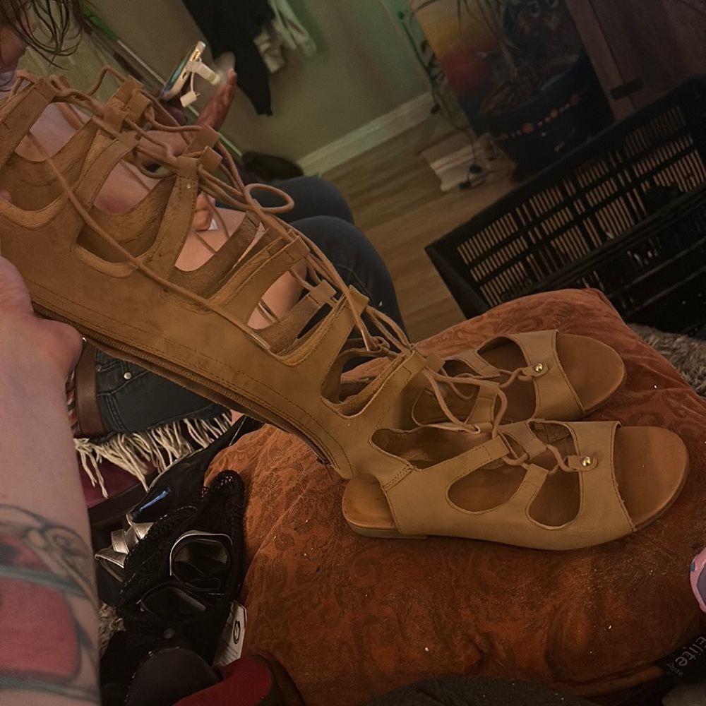 Strappy flats